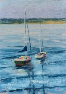 Oil on board, 7x5", painted on location at Beadnell Harbour and Lime Kilns.