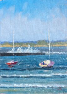 Oil on board, 7x5", painted on location at Beadnell Harbour and Lime Kilns.