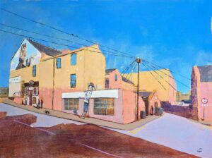 Bubbles Wine Bar 2024 , Oil on Board, painted on location