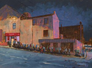Bubbles Wine Bar 2006 , Oil on Board, painted from memory and references