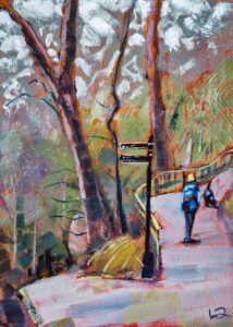 Jesmond Dene, Newcastle, a small painting completed on location