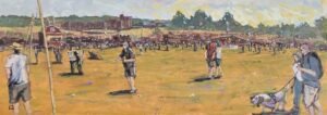 Alnwick castle and mighty dub fest, original oil painting