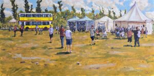 Original oil painting of Coast Fest North Shields, painted on location