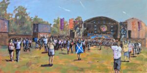 Original Oil Painting of festival scene in newcastle upon tyne