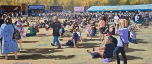Crowd painting of Hardwick Live Festival, on location outside of middlesbrough